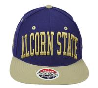 NCAA Zephyr Alcorn State Braves Cappellino Snapback Con Visiera Flat Bill Viola
