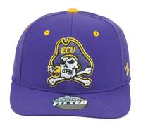 NCAA Zephyr East Carolina Pirati ECU Viola Curvo Bill Aderente Misura Cappello