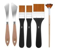 NCCHDZSW Set di coltelli da pittura, 5 pezzi, pennello piatto, 5,1 cm e 2,5 cm, spatola per pittura acrilica, per pittura a olio, per tela acrilica