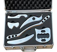 NCCYOOT Gua Sha, set di 6 raschietti muscolari in acciaio inox Gua Sha, per terapia dei tessuti molli e ridurre i dolori muscolari di braccia, gambe, schiena, spalle (6 pezzi)