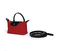 NCEDN Mini borsa tote da donna in vera pelle - Borsa a tracolla leggera in nylon impermeabile con cerniera e tracolla regolabile, elegante borsa quotidiana per lavoro, viaggi e shopping, Rosso, 19.5 x