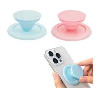 NCEJNY 2 Pezzi Anello Magnetico Cellulare in Silicone, Impugnatura Magnetica Morbida Compatibile con 16/15/14/13/12 e con Anelli Metallici (Rosa e Blu)