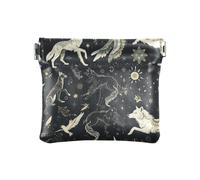 Nchanted Wolves Mystical Realm - Portamonete da donna, in pelle, impermeabile, per donne e ragazze, nchanted Wolves Mystical Realm, taglia unica, moderno, Nchanted Wolves Mystical Reame, Taglia unica,