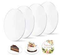Nchdewui 4 tavole per torte in acrilico, rotonde, per torte, riutilizzabili, per servire torte, fai da te (28 cm)