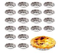 Ncheli 20pcs Stampi di Crostate Uova,Riutilizzabile Stampo Crostata Cupcake Stampi Mini Tortine Stampi per Crostatine Stampi Antiaderente Muffin Stampi Tortine per Budino,Teglia,Torte Biscotti