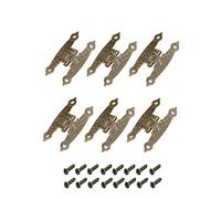 Ncheli 6pcs Cerniere per Porta,Cerniere Mobili Antichi Bronzo Vintage Bronzo Antico per Armadi, Cassettiere, Cassette, Scatole in Stile Vintage, Rustico e Retrò