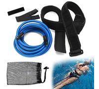 Ncheli Cinture di Nuoto,3M Cinture da Piscina Regolabile, Elastico per Nuoto Statico, Cinture da Allenamento per la Nuotata Adulti e Bambini, per L'allenamento di Resistenza al Nuoto(Nero)