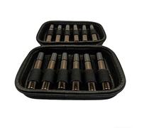 Ncheli Set roll-on di oli essenziali, 12 flaconcini di vetro marrone da 10 ml, con custodia nera Eva, 2 divisori, 1 imbuto, 2 pipette, 1 apribottiglie, 1 kit per aromaterapia fai da te