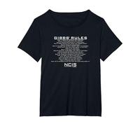 NCIS Gibbs Rules Maglietta, Donna Plus-Size, Nero, 1X