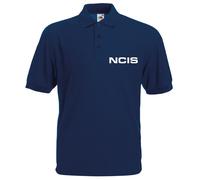 Ncis Maglia Polo Logo Serie TV Blu Marino Cis Fanshirt Fan Kirmiserie