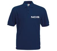 Ncis Maglia Polo Logo Serie TV Blu Marino Cis Fanshirt Fan Kirmiserie