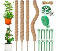 NCKIHRKK 4 Pezzi Bastone di Muschio Pieghevoli, 70 cm Palo per Fibra di Cocco, Supporti per Monstera, Sostegno per Piante Rampicanti per Casa Giardino Balcone