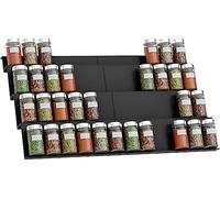 NCKIHRKK 6+2 Pezzi Portaspezie Cassetto, Portaspezie Salvaspazio, Divisori per Cassetti Cucina, Portaspezie per Cassetti Regolabili in Larghezza da 30 cm a 60 cm, Nero