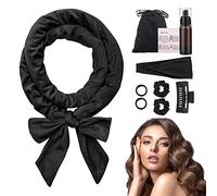NCKIHRKK 9 Pezzi Bigodino Lungo per Boccoli, Heatless Hair Curler, Velluto Morbido Bigodini Morbidi per Dormire, Bigodino Fascia Capelli per Capelli Medi Lunghi, Nero