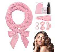 NCKIHRKK 9 Pezzi Bigodino Lungo per Boccoli, Heatless Hair Curler, Velluto Morbido Bigodini Morbidi per Dormire, Bigodino Fascia Capelli per Capelli Medi Lunghi, Rosa
