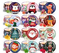 NCKIHRKK Candele Profumate Natalizie, 12 pz. Idee Regalo Natale Donna Decorative, Naturale Cera di Soia Aromatica per Mamma Amica