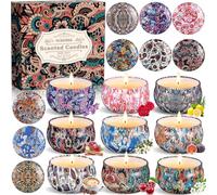 NCKIHRKK Candele profumate per regali da donna, set di 9 pezzi candele profumate in cera di soia naturale, candele da viaggio portatili rilassanti per donne compleanno, ringraziamento, yoga, massaggio