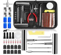 NCKIHRKK Kit Riparazione Pneumatici, 82pcs Professional Kit di Riparazione Auto e Moto Tubeless, con 40pcs Strisce Riparazione Pneumatici, per la Riparazione di Forature Auto Moto ATV Trattore