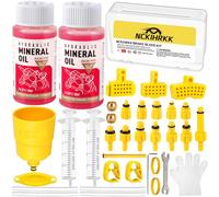 NCKIHRKK Kit Spurgo Freni Shimano incl. 120ML Olio Minerale per Shimano, Universale Kit Spurgo Freni MTB per Shimano, Tektro, Magura Freni a Disco Idraulici di Serie