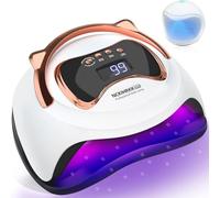 NCKIHRKK Lampada UV per unghie gel da 180 W, lampada per unghie a LED con manico e base rimovibile, lampada UV per unghie con 1 mini lampada UV per unghie e unghie in gel