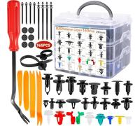 NCKIHRKK Rivetti Plastica Auto, 965 Pezzi Rivetti Plastica In Nylon Nero con Strumenti Rimozione Fissaggio e cuscinetti di spugna, Universali Rivetti in Plastica per Auto Carrozzeria Interni