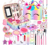 NCKIHRKK Set di Trucchi per Bambina, 34 Pezzi Trucchi Bambina Anallergici e Lavabile, Valigetta Trucchi Bambina, Set di Valigia Trucco Bambina Giochi Natale Compleanno Regalo 3 4 5 6 7 8 9 10 Anni