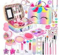 NCKIHRKK Set di trucchi per bambini, 34 pezzi, lavabile, per ragazze, trucco, trucco, per bambini, per ragazze dai 5, 6, 7, 8, 9, 10 anni