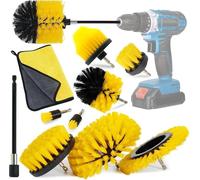 NCKIHRKK Spazzole per Trapano Elettrico 10 Pezzi, Spazzole Pulizia Elettrica Avvitatore a Batteria, Spazzola Rotante Pulizia Set di Spazzole per Trapano Pulizia Casa, Pavimento, Vasca, Fessure, Auto