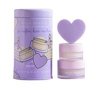 NCLA All Natural Lip Treatment Set - Shea Butter Lip Balm - Vitamin C, E, and Agave Sugar Scrub with Silicone Scrubber - Birthday Cake - 3 pc