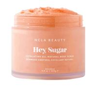 NCLA Beauty Hey Sugar All Natural Body Scrub - Moisturizing, Exfoliating Sugar Scrub - Shea, Cocoa, and Mango Butters - Peach - 8.8 oz