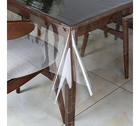 nclcxn Ultra-Sottile Trasparente Copritavolo Tovaglie,Tovaglia di plastica Impermeabile Tovaglie antimacchia Grinza Soft-A 120x180cm(47x71inch)