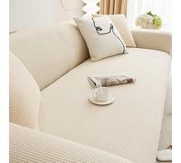 NCLOYN Copridivano Universale per Divano a 3 Cuscini, Protezione per Mobili AntiGraffio per Soggiorno, Copridivano Elasticizzato con Schiuma Antiscivolo e Fondo Elastico(L(3 Seater 190-230cm), White)