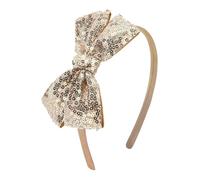 NCMAMA Fascia per capelli con paillettes dorate per ragazze, fiocchi per capelli glitterati, accessori per bambini, donne, per Natale, Halloween, feste di compleanno