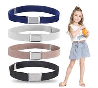 NCOALE 4 Pezzi Cintura Bambino, Regolabile Cintura Elastica per Bambini e Bambine (4 Colors)