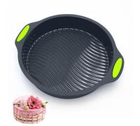 NCOALE 9 Pollici Grande Stampi in Silicone per Dolci, 25cm Stampo Rotondo in Silicone, Antiaderente Tortiera, Senza BPA, per Torte a Strati, Cheesecake e Torte Arcobaleno (Grigio Scuro)