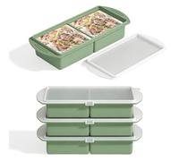 NCONCO Contenitori per congelatore in silicone con coperchio, 500 ml, 4 pezzi per alimenti per la preparazione di salse di zuppa