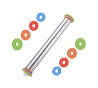 NCONCO Mattarello con anelli di spessore, 43,2 cm, grande, regolabile, in acciaio inox, rullo per impasto, pizza, torte e biscotti, 2816340/120424XHCNHW