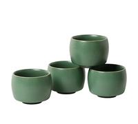 NCQIXIAO Set di 4 tazze da caffè in ceramica in stile rurale, 141,7 g, accessori per teiere (verde)