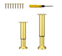 NCRGB 2 Pezzi Gambe per Mobili in Metallo Dorate 18-33 cm, Gambe per Mobili Regolabili, Altezza Regolabile, Portata fino a 400 KG, Gambe per Mobili per Televisore, Divano, Cattedra, Armadio del Bagno