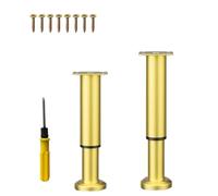 NCRGB 2 Pezzi Gambe per Mobili in Metallo Dorate 25-43 cm, Gambe per Mobili Regolabili, Altezza Regolabile, Portata fino a 400 KG, Gambe per Mobili per Televisore, Divano, Cattedra, Armadio del Bagno