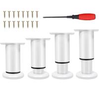 NCRGB 4 Gambe da Tavolo inMetallo,Gamba daTavolo Regolabile, Gamba da Tavolo Regolabile,Gambe per Mobili, kit include Cacciavite e viti (Bianco, 8-12 cm)