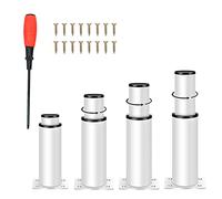 NCRGB 4 pezzi Gambe per Mobili in Metallo,12-18cm Gambe per Mobili Bianco Regolabili,Altezza Regolabile 0-60 mm,Caricabili Fino a 800 KG,per Mobile TV Divano Sedia Mobile Bagno(con Cacciavite)