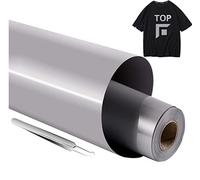 NCRGB Vinile Termoadesivo per Tessut,Pellicola per Plotter in Vinile a Trasferimento Termico,Facile da Tagliare e Sarchiare,Vinile Adesivo per T-Shirt (Grigio, 30.5×305 cm)