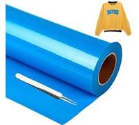 NCRGB Vinile Termoadesivo per Tessut,Pellicola per Plotter in Vinile a Trasferimento Termico,Facile da Tagliare e Sarchiare,Vinile Adesivo per T-Shirt (Blu lago, 30.5×305 cm)