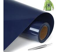 NCRGB Vinile Termoadesivo per Tessut,Pellicola per Plotter in Vinile a Trasferimento Termico,Facile da Tagliare e Sarchiare,Vinile Adesivo per T-Shirt (Blu marino, 30.5×400 cm)