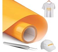 NCRGB Vinile Termoadesivo per Tessut,Pellicola per Plotter in Vinile a Trasferimento Termico,Facile da Tagliare e Sarchiare,Vinile Adesivo per T-Shirt (Arancione Giallo, 30.5×400 cm)
