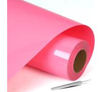 NCRGB Vinile Termoadesivo per Tessut,Pellicola per Plotter in Vinile a Trasferimento Termico,Facile da Tagliare e Sarchiare,Vinile Adesivo per T-Shirt (Rosa, 30.5×400 cm)