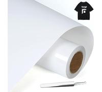 NCRGB Vinile Termoadesivo per Tessut,Pellicola per Plotter in Vinile a Trasferimento Termico,Facile da Tagliare e Sarchiare,Vinile Adesivo per T-Shirt (Bianco, 30.5×400 cm)
