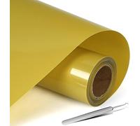 NCRGB Vinile Termoadesivo per Tessut,Pellicola per Plotter in Vinile a Trasferimento Termico,Facile da Tagliare e Sarchiare,Vinile Adesivo per T-Shirt (Oro terroso, 30.5×400 cm)