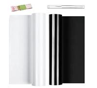 NCRGB Vinile Termoadesivo per Tessut,Pellicola per Plotter in Vinile a Trasferimento Termico,Facile da Tagliare e Sarchiare,Vinile Adesivo per T-Shirt (Bianco+Nero, 30.5×305 cm)